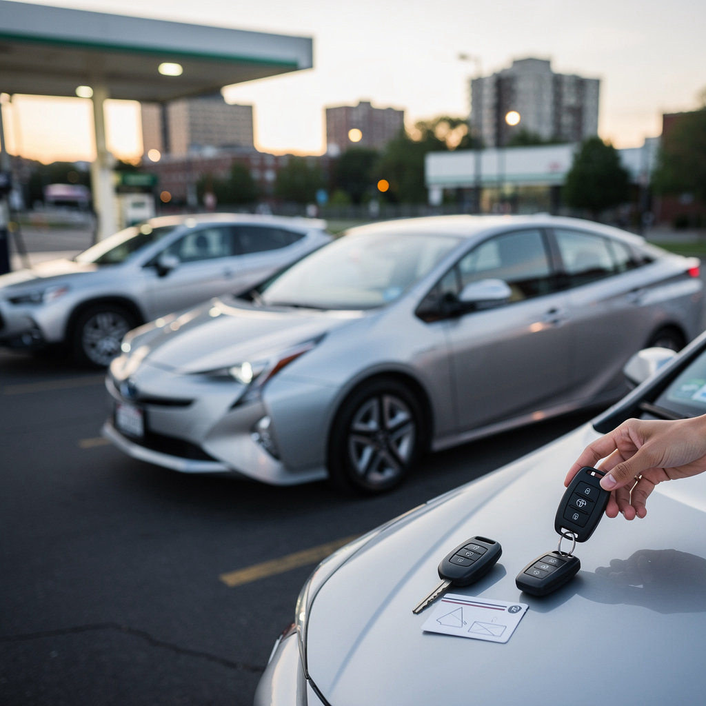 EasyRide Rentals LLC fleet vehicles - Toyota Prius, Corolla, Sedan, and Hatchback for long-term rental in Greater Boston